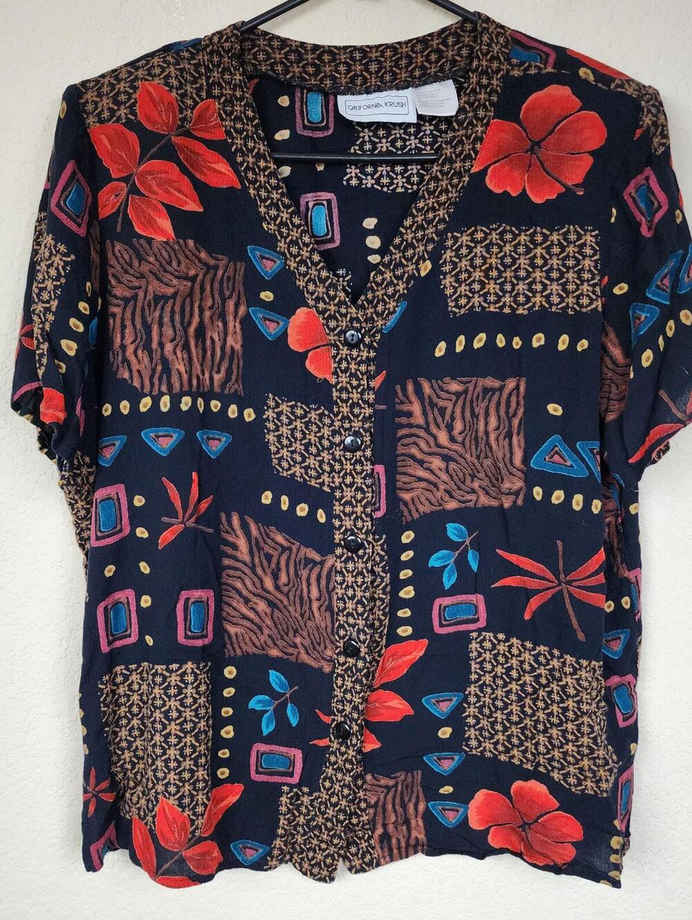 Vintage California Krush Women's Rayon Blouse XL